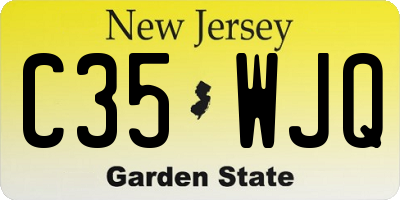 NJ license plate C35WJQ
