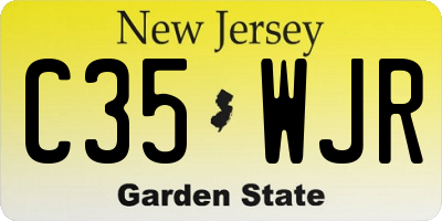 NJ license plate C35WJR
