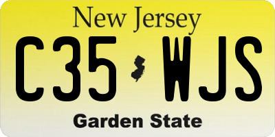 NJ license plate C35WJS