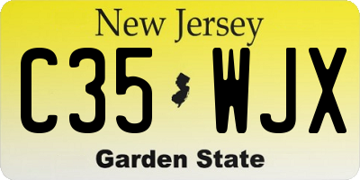 NJ license plate C35WJX