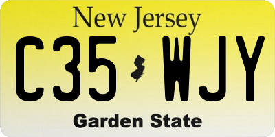 NJ license plate C35WJY