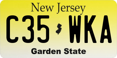 NJ license plate C35WKA