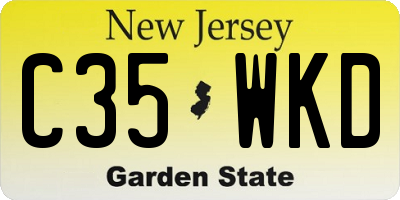 NJ license plate C35WKD