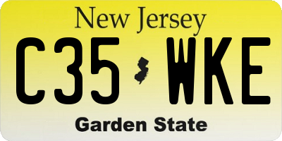 NJ license plate C35WKE