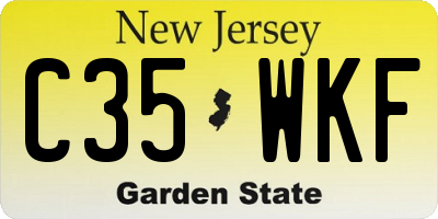 NJ license plate C35WKF