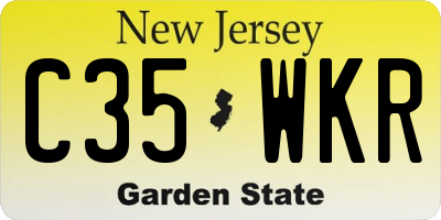 NJ license plate C35WKR