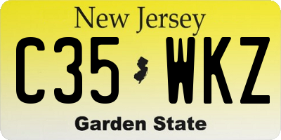 NJ license plate C35WKZ