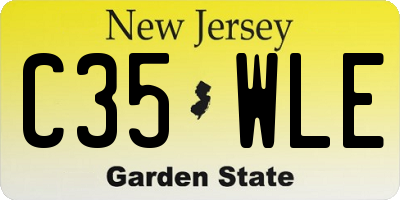NJ license plate C35WLE