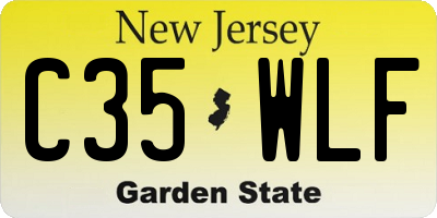NJ license plate C35WLF