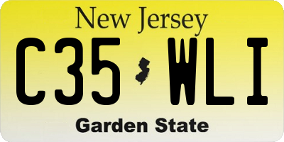 NJ license plate C35WLI