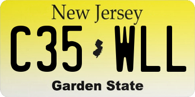 NJ license plate C35WLL