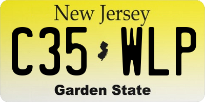 NJ license plate C35WLP