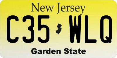 NJ license plate C35WLQ