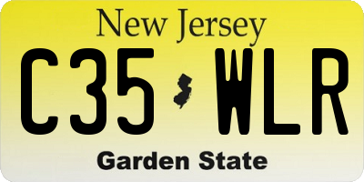 NJ license plate C35WLR