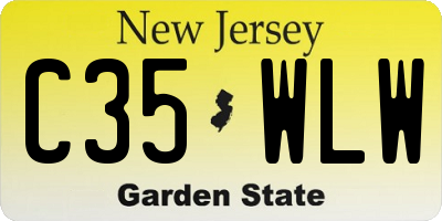 NJ license plate C35WLW