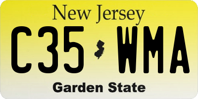NJ license plate C35WMA