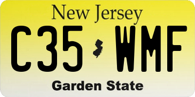 NJ license plate C35WMF