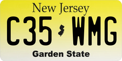 NJ license plate C35WMG