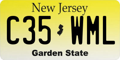 NJ license plate C35WML