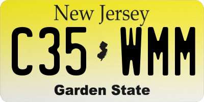 NJ license plate C35WMM