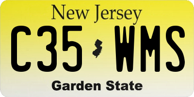 NJ license plate C35WMS