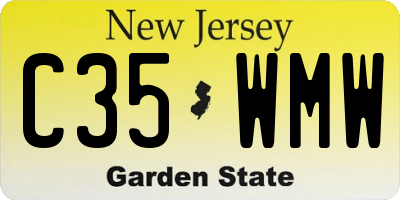 NJ license plate C35WMW