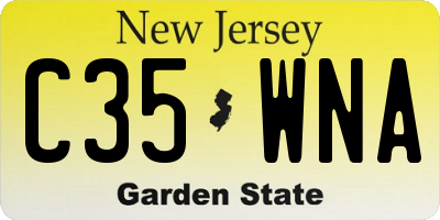 NJ license plate C35WNA