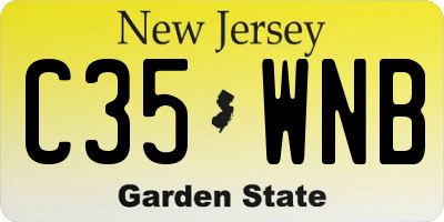 NJ license plate C35WNB