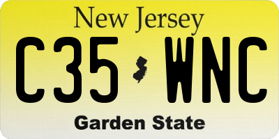 NJ license plate C35WNC
