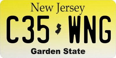 NJ license plate C35WNG