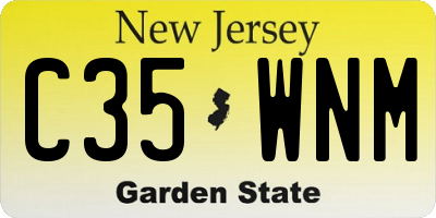 NJ license plate C35WNM