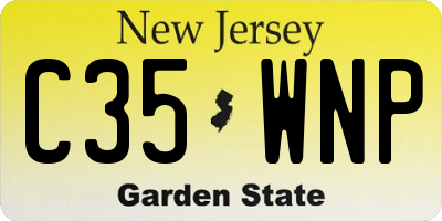 NJ license plate C35WNP