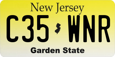 NJ license plate C35WNR