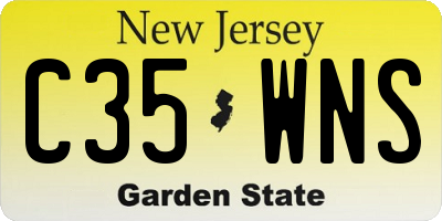 NJ license plate C35WNS