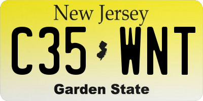 NJ license plate C35WNT
