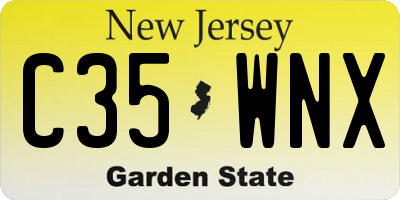 NJ license plate C35WNX