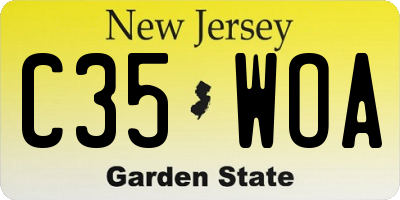 NJ license plate C35WOA