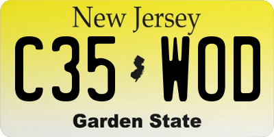 NJ license plate C35WOD