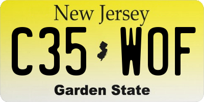 NJ license plate C35WOF