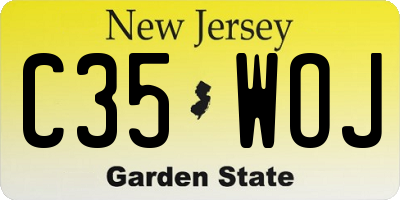 NJ license plate C35WOJ