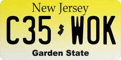 NJ license plate C35WOK