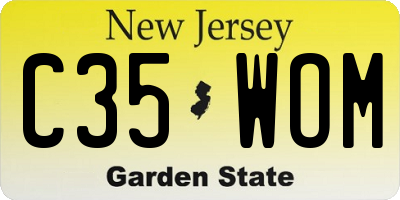NJ license plate C35WOM