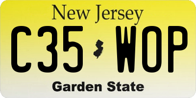 NJ license plate C35WOP