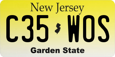 NJ license plate C35WOS