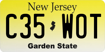 NJ license plate C35WOT