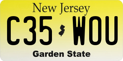 NJ license plate C35WOU