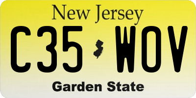 NJ license plate C35WOV
