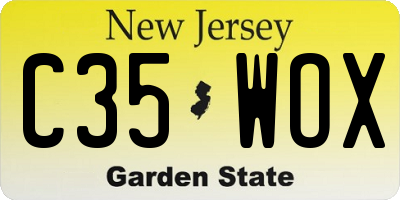 NJ license plate C35WOX