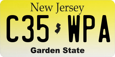 NJ license plate C35WPA