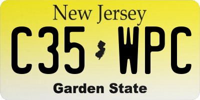 NJ license plate C35WPC